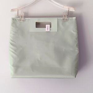 NEW Clinique Structured Travel Tote Bag Mint Green Neon Green 15 inch